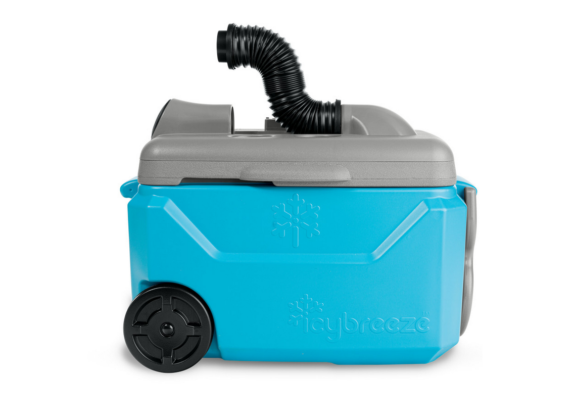 IcyBreeze Platinum Pro PORTABLE AIR COOL, Blue/Gray, 12V, 10Ah