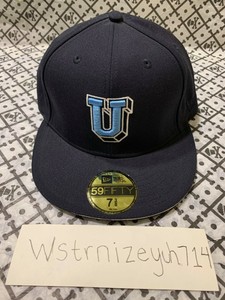 New Undefeated Varsity Navy Light Blue 7 3 8 Fitted Hat Cap Ds Rare Vntg Ebay
