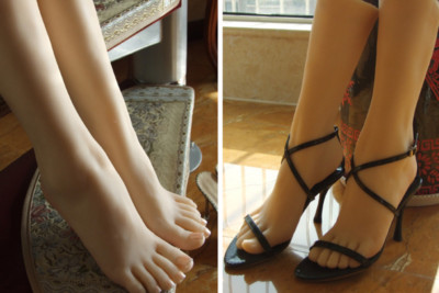 Top Quality Silicone Girl's Legs Feet Model Graceful High Arch show High Heels