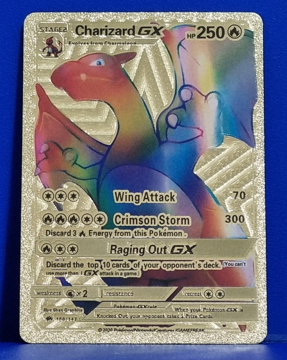 Charizard GX HP250 トレーディングカード Charizard GX 150/147 HP 250 Gold Color English Pokemon Card