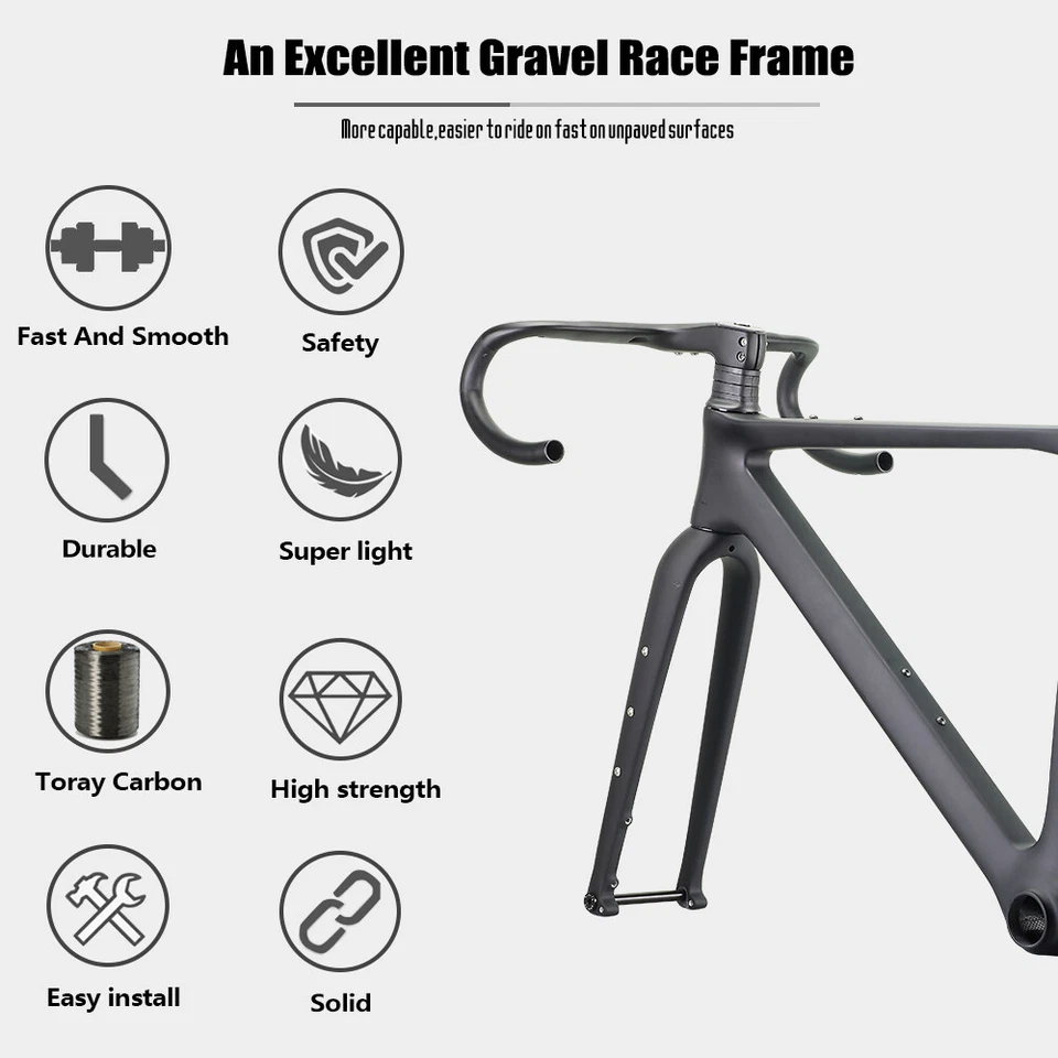 AIRWOLF T1100 Carbon Gravel Rahemen Reiserad Rennrad Fahrrad 700*45c R045 - Bild 3 von 4