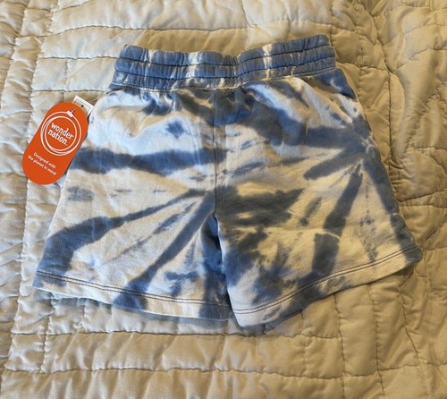Wonder Nation Boys Blue Eclipse Tie Dye Weekend Casual Shorts XS (4-5) Fun - Picture 2 of 5
