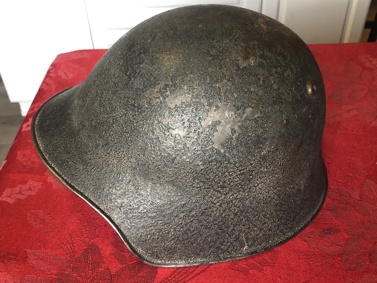Original WWII Swiss Military Helmet Unrestored W/ Complete Leather 