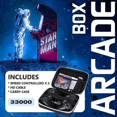ARCADE BOX 33000 64GB KONSOLE (PLUG PLAY GAME STATION CONSOLE EMULATOR)