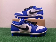 Sz 12 Men - Nike Air Jordan 1 Low Retro MCS Baseball Blue White Cleats Plastic