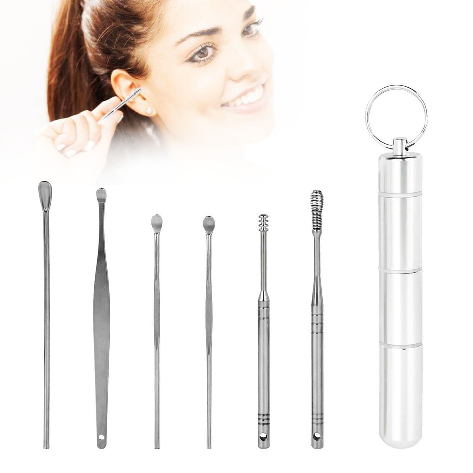 7 PCS Innovative Spring Ear Wax Cleaner Tool Set Ear Pick Ear Wax ...