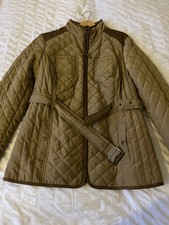 New Gold Quilted Padded Coat Size 16 New Women Girls Belted Zip Warm Never Worn