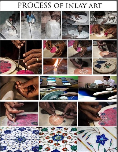 6"x4" Marble Jewelry trinket Box Inlay merquty Pietra dura makrana malachite  - Picture 5 of 5