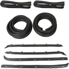 Front Door Window Run Sweep Felts Weatherstrip Seals Kit For Chevy Gmc Truck