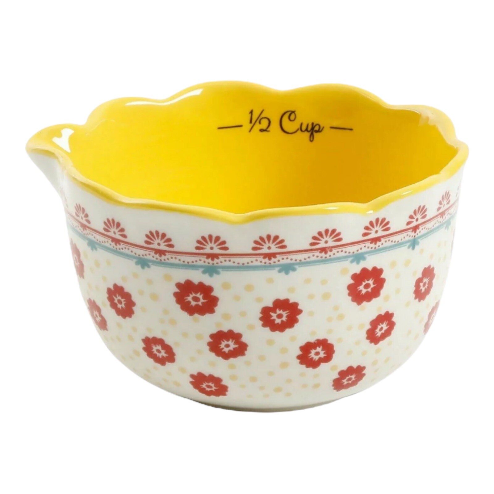 The Pioneer Woman Gorgeous Floral 4 Pc Measuring Cup Bowl Set Breezy Blossom New