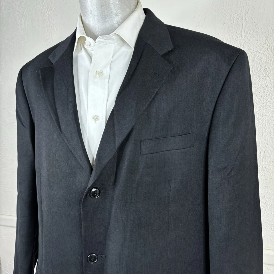 Куртка мужская Jones New York JNY Blazer 48L однотонная черная на трех пуговицах - Изображение 3 из 4