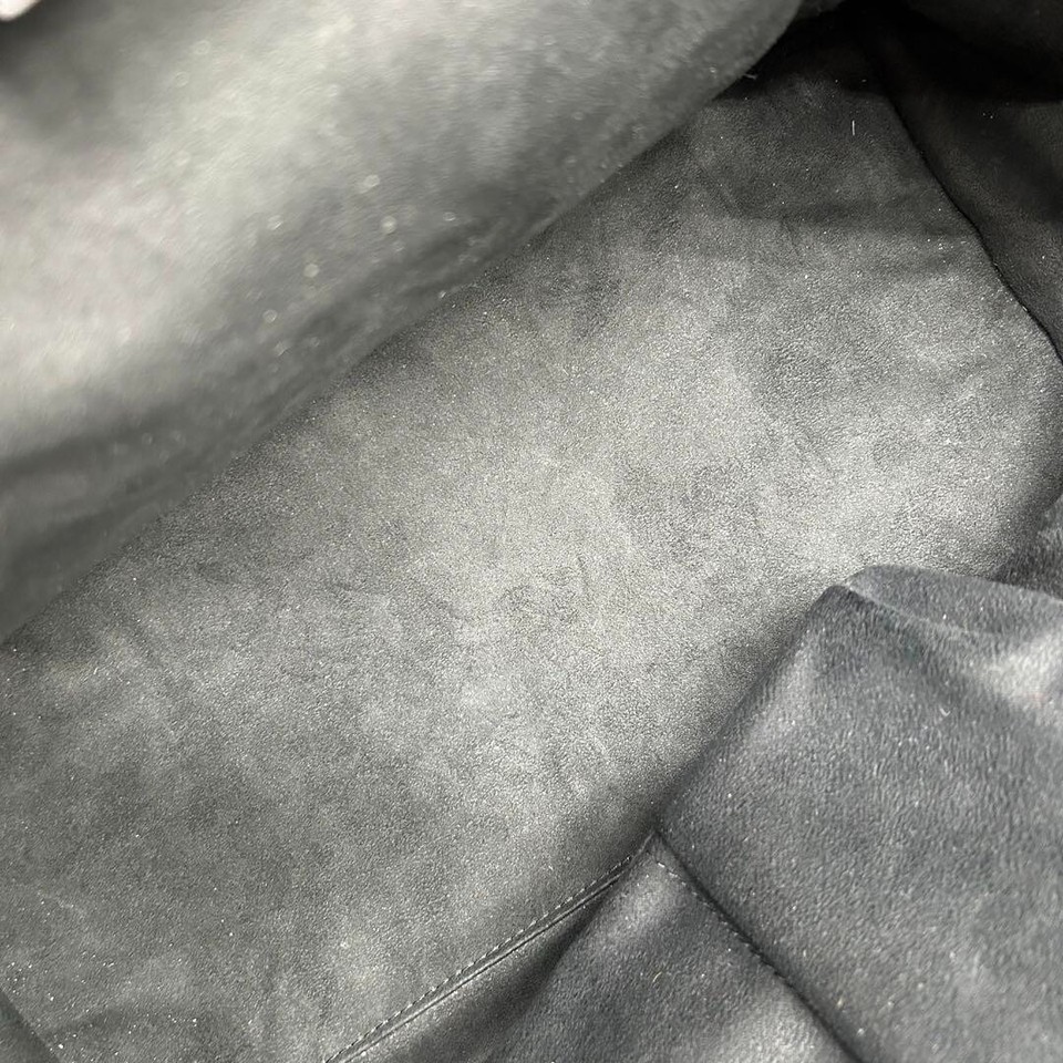 CELINE Micro Shopper Luggage Tote Bag Handbag Leather Dark Grey From