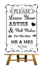 Black And White Guest Book Wish Tree Personalised Wedding Sign / Poster