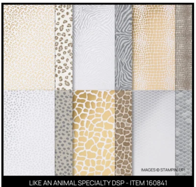 STAMPIN' UP! Stampin Up Like An Animal Specialty Designer Series Paper 12 x 12, 12 Sheets