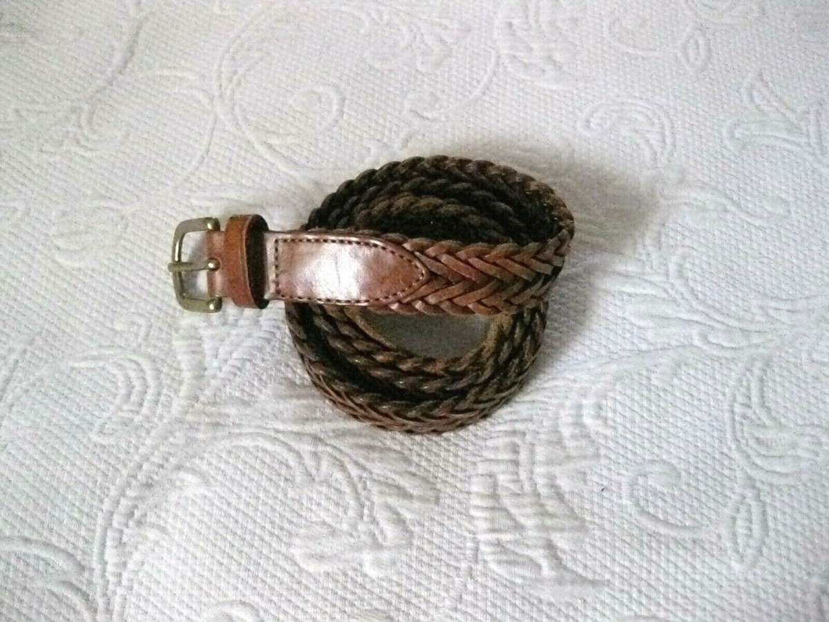 Two Brighton Leather Belts, Brown Sz M one braided Brighton Dark Brown Braided 32 Inch Belt With Silver Tone  main image 2