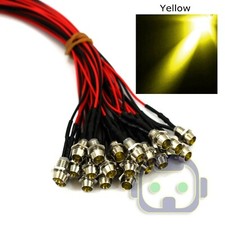 210 Pcs 3mm Wired Led Diode Metal Case Panel Indicator Warning Light 12v Lamp 210 Pcs 3mm Wired Led Diode Metal Case Panel Indicator Warning Light 12v Lamp