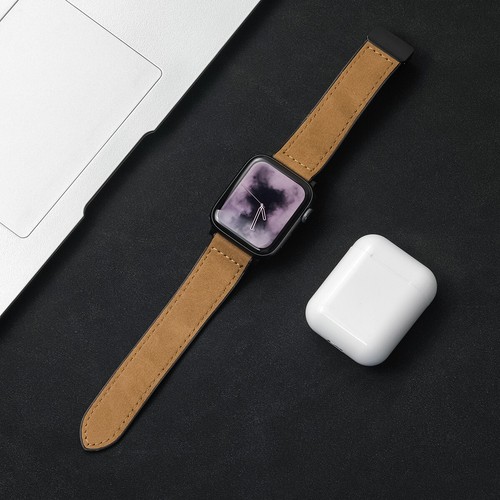 Soft Leather +Silicone Strap for Apple Watch 10 9 8 7 6 SE 44/45/46/49mm Ultra 2 - Picture 7 of 26