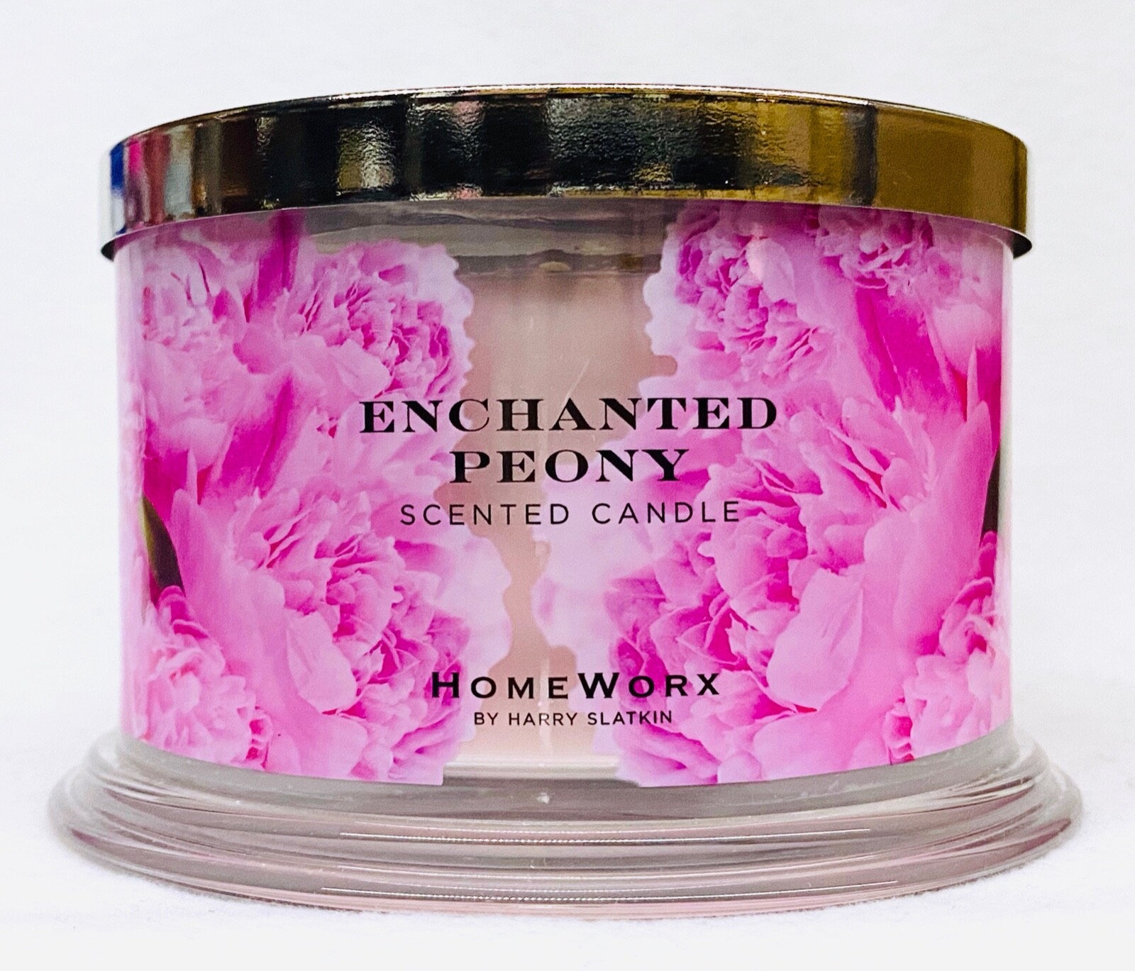 1 HomeWorx Harry Slatkin ENCHANTED PEONY Large 4Wick Candle 18 oz