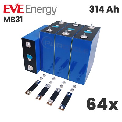 64 x EVE MB31 ''Mr. Big'' A Grade 314 Ah LiFePO4-Zellen 3.2V Lithium-Eisenphosphat