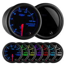 GLOWSHIFT 52mm TINTED 7 COLOR 1600 PSI NITROUS NOS PRESSURE GAUGE