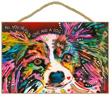 Papillon Sign - All You Need is Love  a Dog 7 x 10.5