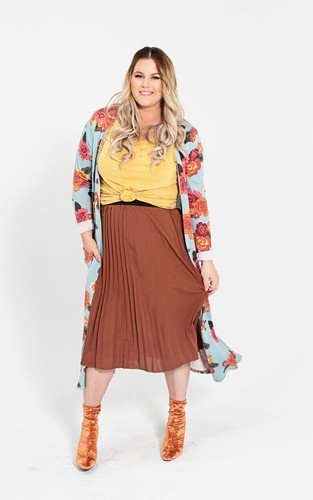 Lularoe Elegant Jill Skirt Black Waist Band NWT Midi Gold Silver XL 18/20 16/18 - Picture 8 of 9