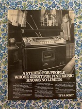 Vintage 1978 Sony CF 580 Print Ad Stereo Boom box Portable Ad Only