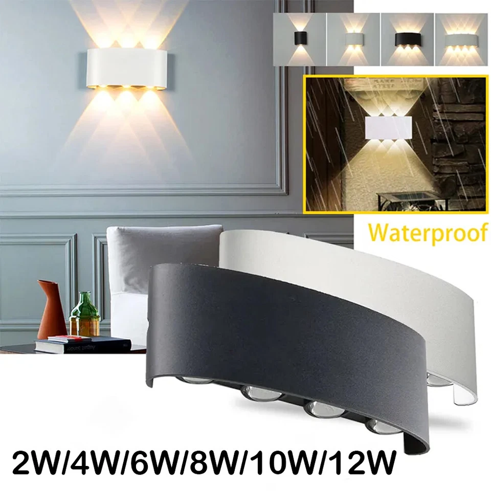 LED Wand Leuchte Außen Wandlampe Flurlampe Balkongarten Leuchte IP65 Wasserdicht - Bild 3 von 4