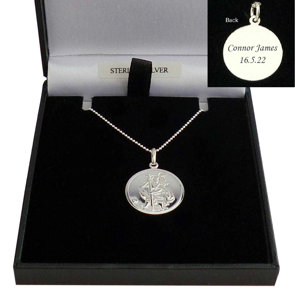 St christopher necklace catholic clearance