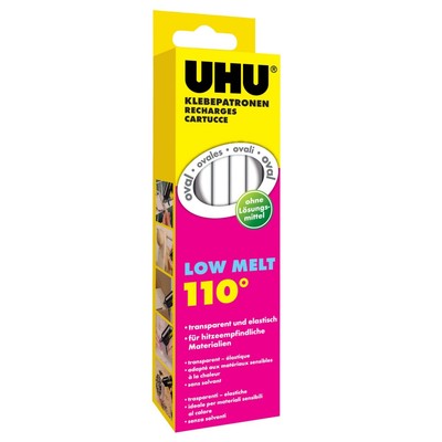 (54,75 /kg) UHU 48630 transparent 200g ovale Low Melt Klebepatronen Klebstoff