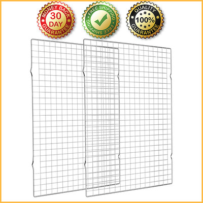 2-PACK BAKING COOLING RACK Stainless Steel Thick Wire Cookie Sheet Oven 16x10