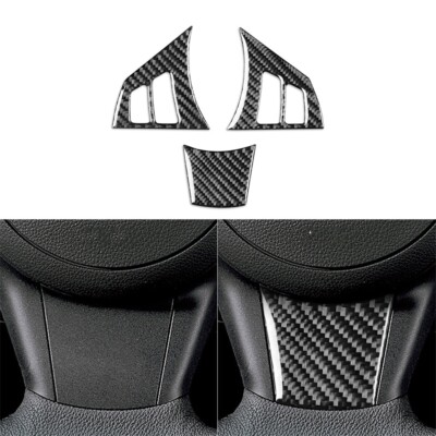 3Pcs Steering Wheel Panel Cover Black Trim Durable For BMW 5 Series E60 2004-10