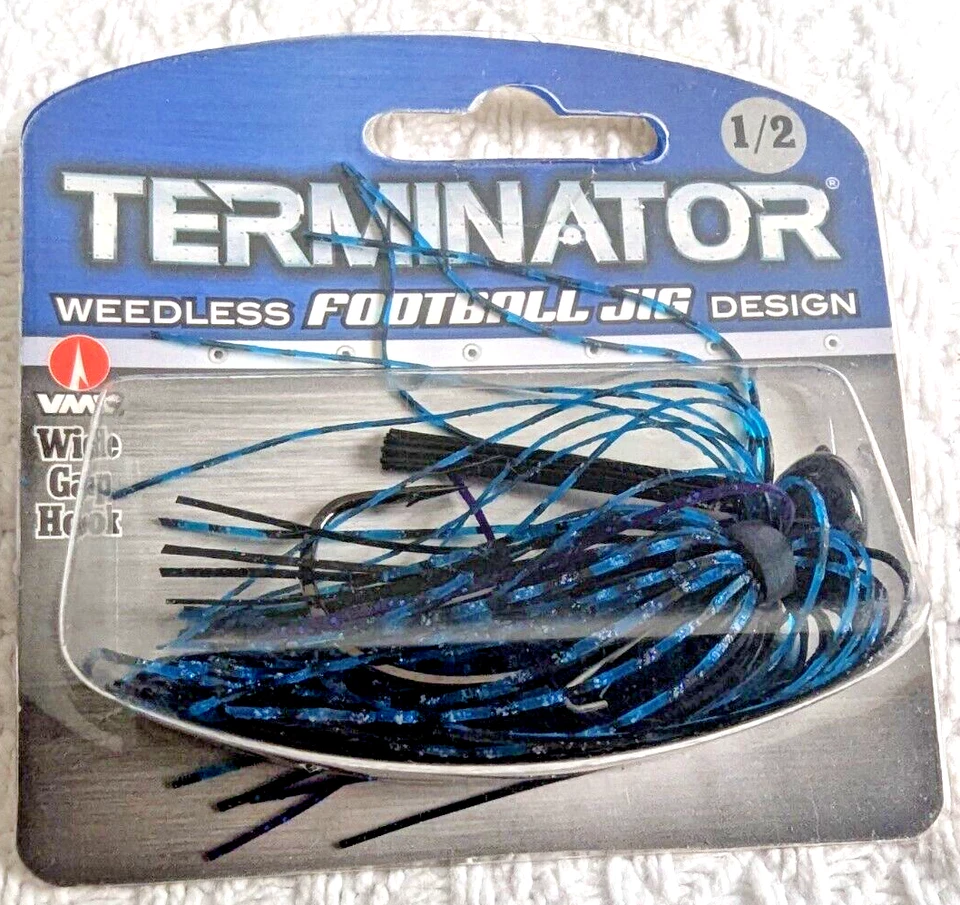 NEW Terminator Weedless Football Jig. 1/2 OZ. Black Blue Purple Combo - Image 3 of 4
