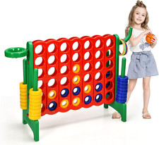 Forza 4 Gigante, Forza Quattro per Bambini Con Canestro, Palla, 5 Anelli E 42 Pi