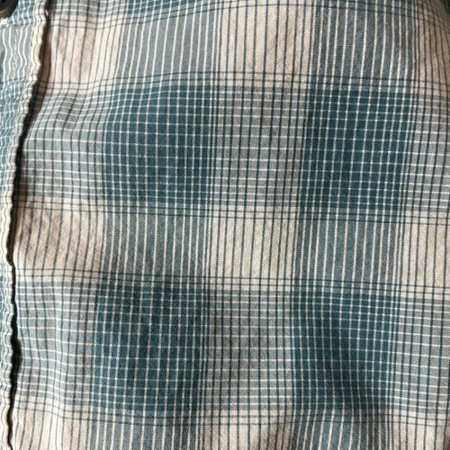 Filson camicia uomo verde blu a quadri manica corta con bottoni piccola - Foto 4 di 5