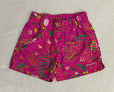 Columbia Girls Floral Swim Shorts Pink/Green Size 14-16 Drawstring Pockets