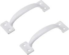 V171 6-1/2" Gate Handle, Screen Door Handle in White- 2 Pack
