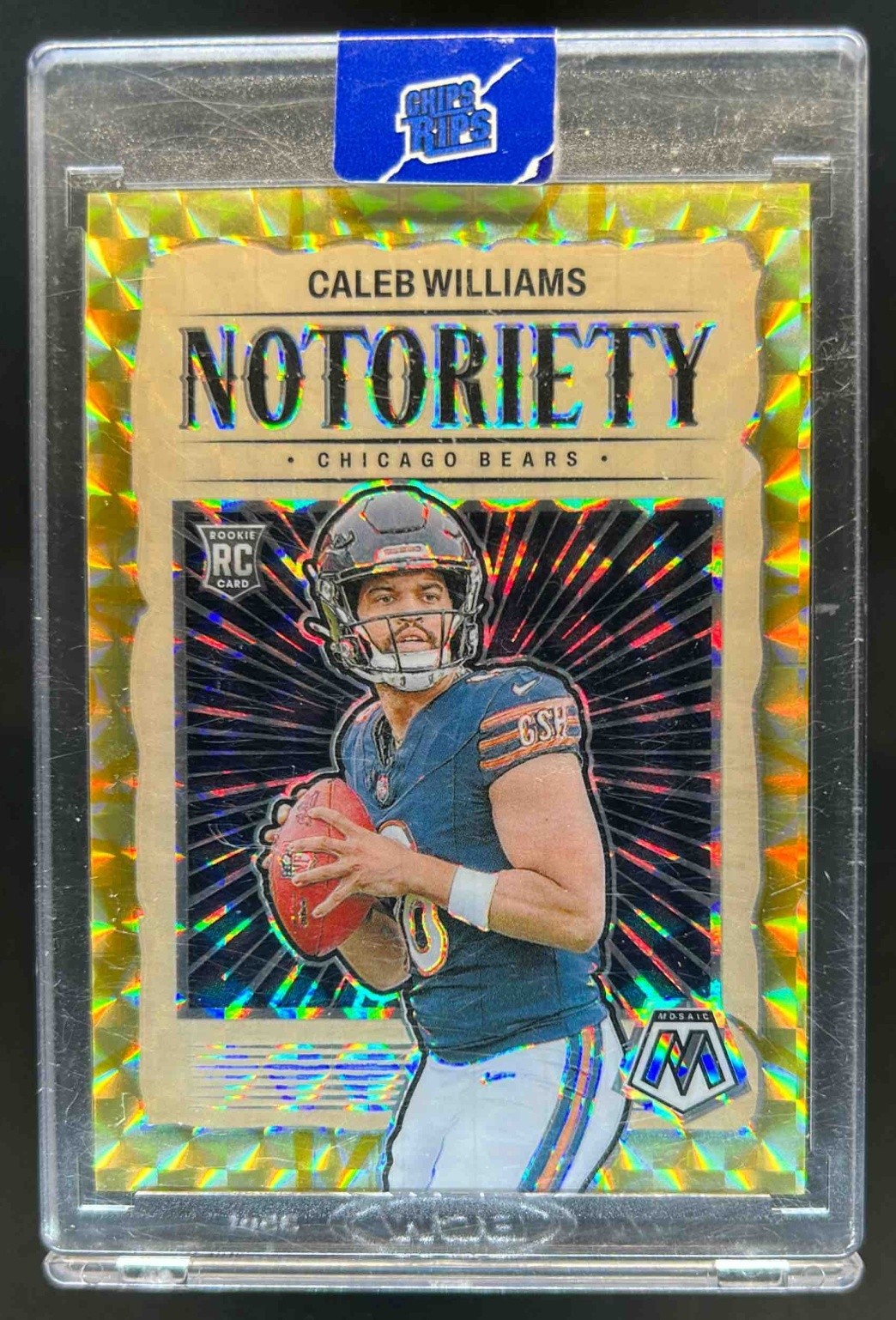 2024 Mosaic Caleb Williams Notoriety RC Reactive Yellow #50/89 Bears