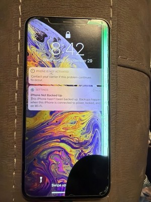 Apple iPhone XS Max 512GB Silver Unlocked A1921 For Parts Repair Powers On OLED
