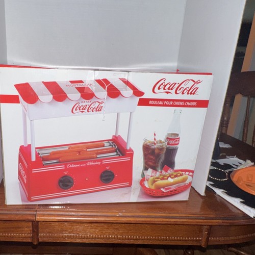 Nostalgia Coca-Cola Hot Dog Roller, Flat Top, Holds 5 Hot Dogs & 2 Buns