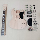 DIY 6 String Electric Guitar Kit Black pickguard Unfinish LY — photo 2