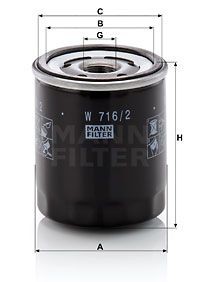 MANN-FILTER W716/2 Ölfilter für ALFA ROMEO  passend für FIAT JEEP
