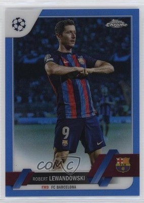 2022 Chrome UEFA Club Competitions Blue Refractor /150 Robert Lewandowski #9 1u6