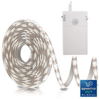 LED Strip 2M Bewegungsmelder Batteriebetrieben 2 Modi Weiß Licht 60 StüCk