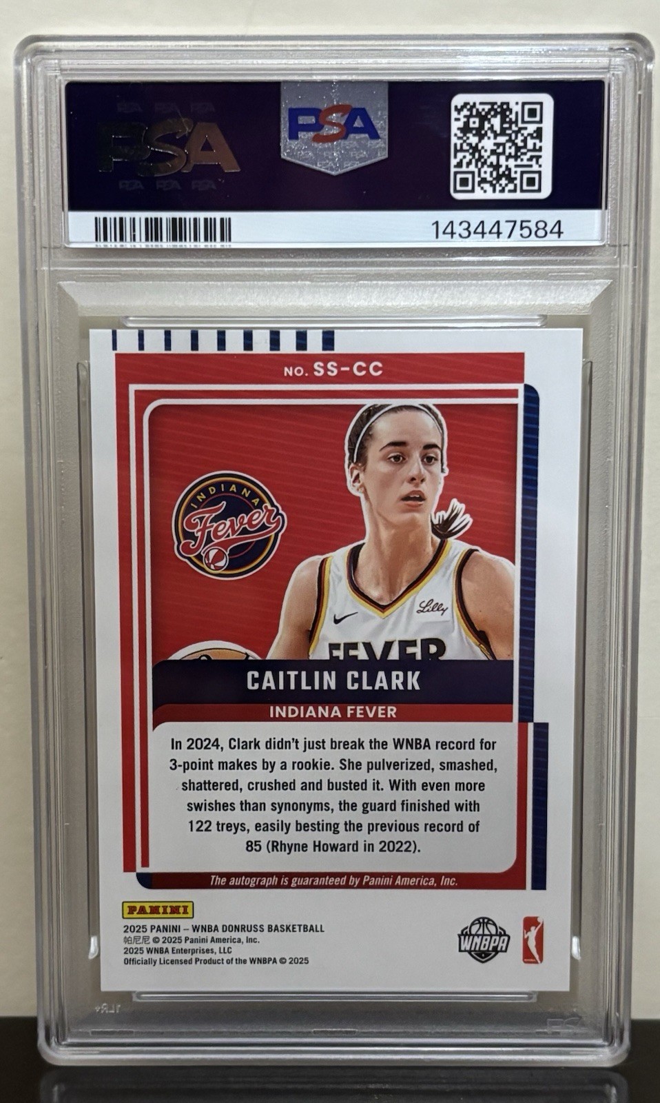 2025 Donruss PSA 10 Signature Series Caitlin Clark #SS-CC Autograph Auto view 2