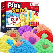 17.6lbs Play Sand,Mixed Packaging of 8-Color Sensory Sand,Suitable for Childr...