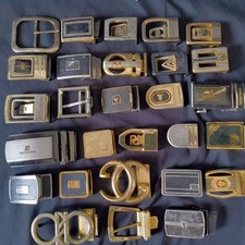 Collection De Boucles De Ceinture Vintage Lot Environ 28 Pièces Multicolore