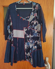 P. Damen Bluse Tunika 3/4-Arm V-Ausschnitt Bl...
