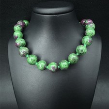 COLLIER GEKNOTET MIT RUBINZOISIT SILBERFARBEN SCHMUCKJAGD