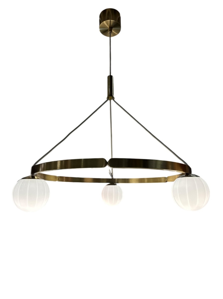 New IKEA AKTERSPRING Pendant Lamp Opal White Glass/Brass Plated 29